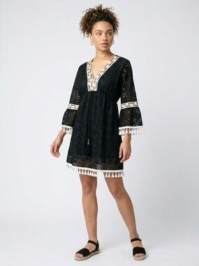 JASMINE Dress, Black Lace embroidered